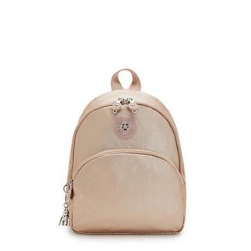 Kipling Paola Small Metallic Backpacks Gold Charm Metallic | AU 1600PJ